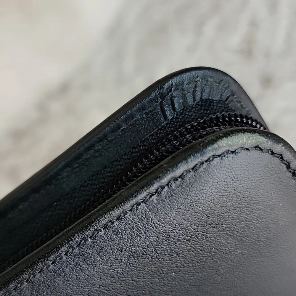 Coach Black Leather Tie Scarf Travel Storage Case